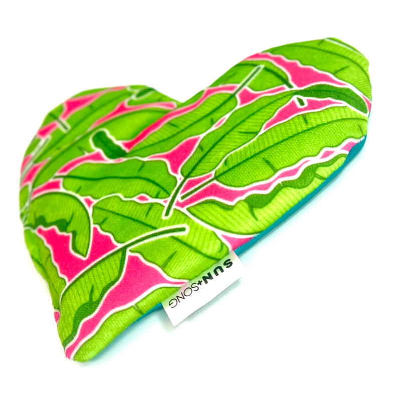 Banana Leaves in Pink + Green, Aromatherapy Weighted Eye Pillow