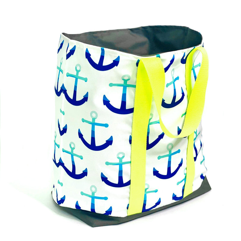 Anchors Away in Blues, Water-Resistant XL Beach Tote