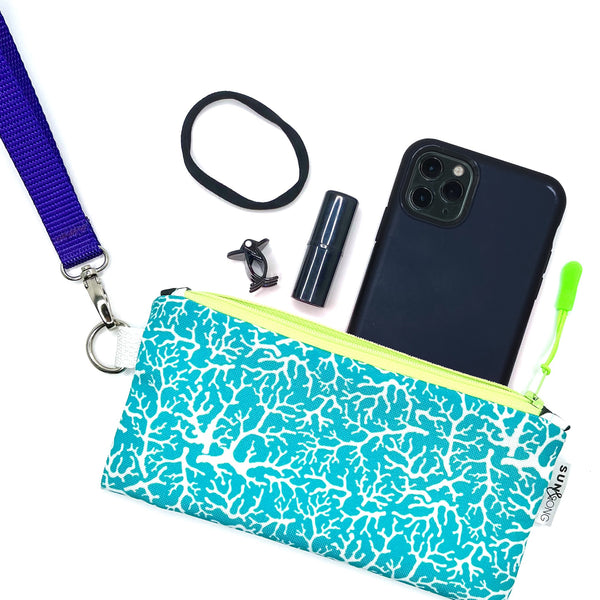 Coral Reef in Blue + White, Recycled Pencil Case