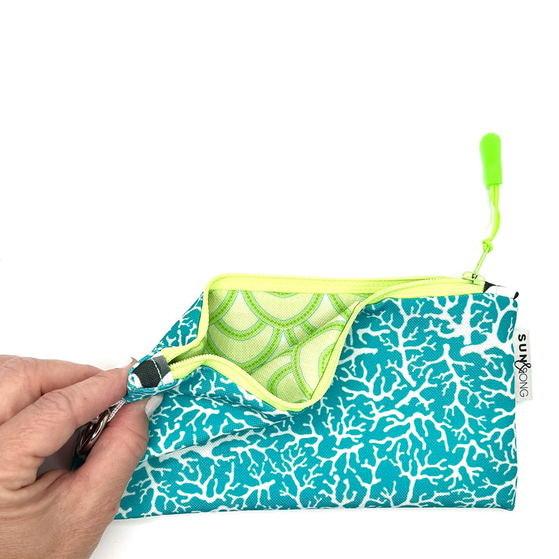Coral Reef in Blue + White, Recycled Pencil Case