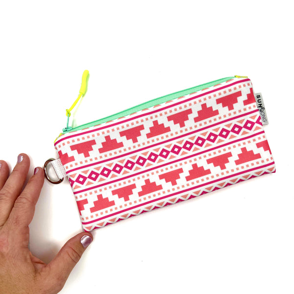 Southwest Style in Pink + Coral, Recycled Pencil Case