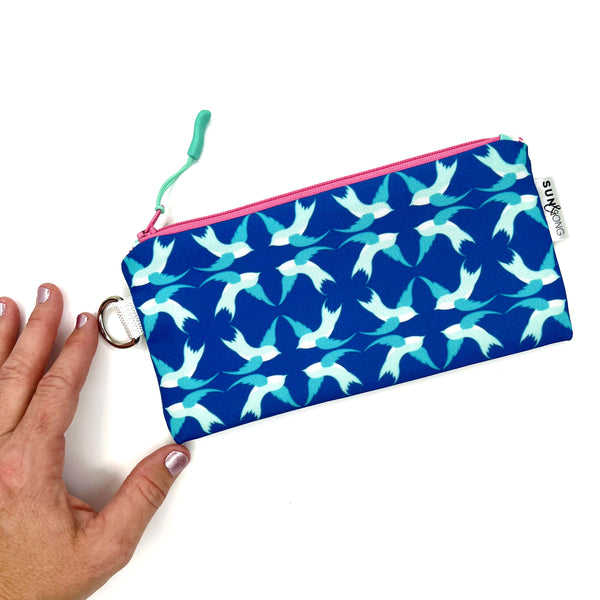 Swallowtail Song in Blues, Recycled Pencil Case