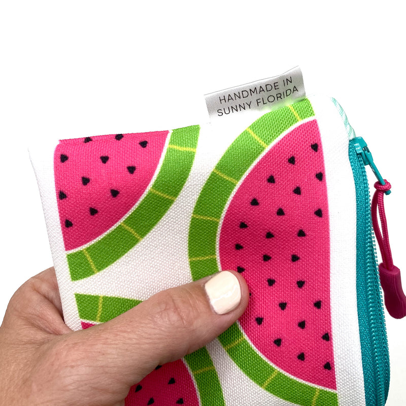 Wild Watermelons in Pink + Green, Recycled Pencil Case