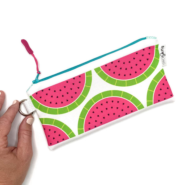 Wild Watermelons in Pink + Green, Recycled Pencil Case