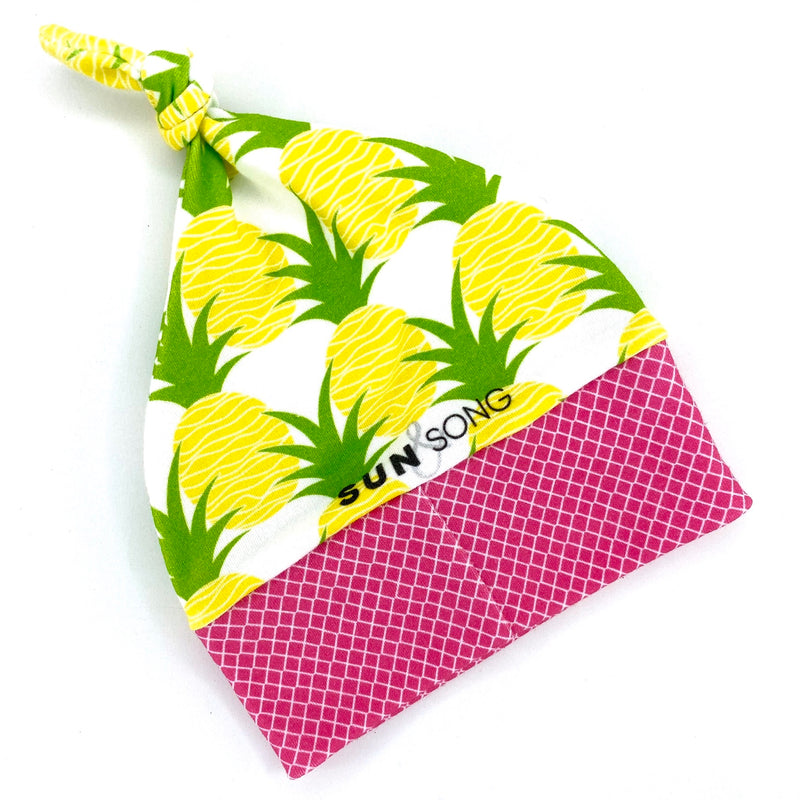 Aloha Pineapples Organic Cotton Knit Baby Hat