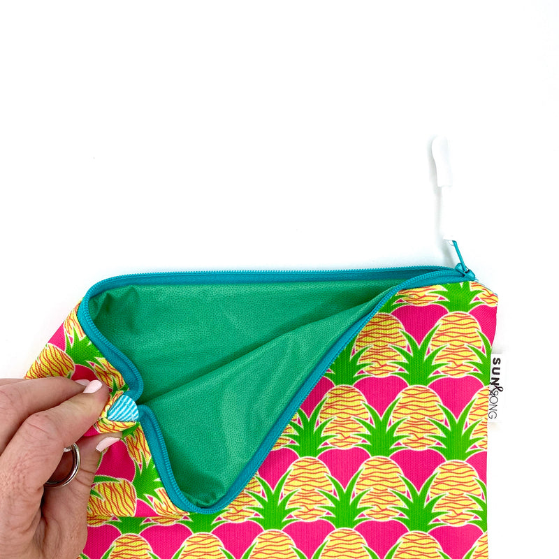 Aloha Pineapples in Pink + Yellow, Water-Resistant Wet Bag