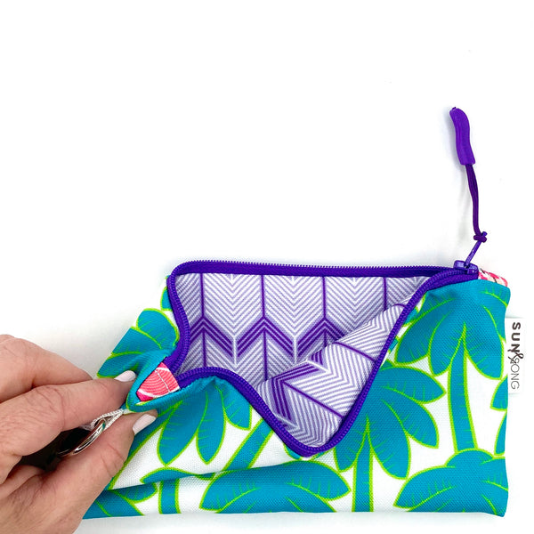 Playful Palms in Blue + Green, Recycled Pencil Case