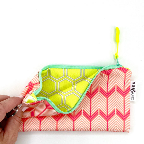Chevron Arrows in Pink + Coral, Recycled Pencil Case