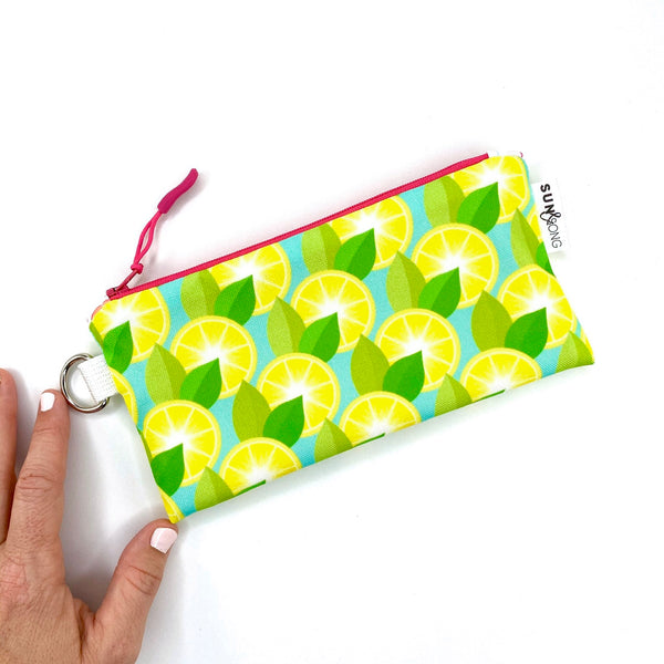 Lush Lemons in Yellow + Green, Recycled Pencil Case