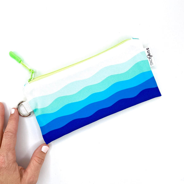 Ocean Waves in Blues, Recycled Pencil Case