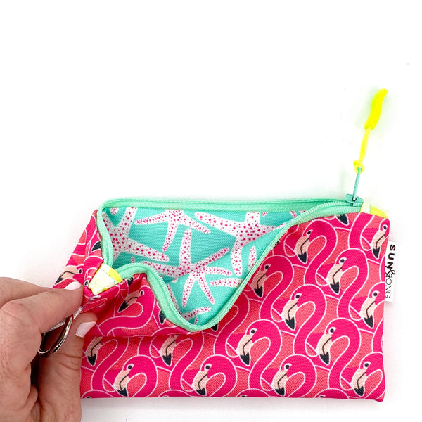 Flamingo Fun in Pink + Coral, Recycled Pencil Case