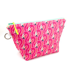 pink flamingo waterproof makeup bag