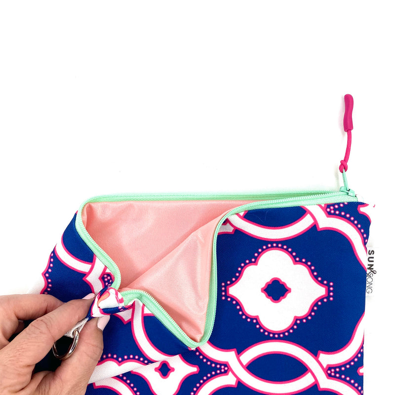 Woven Chain in Blue + Pink, Water-Resistant Wet Bag