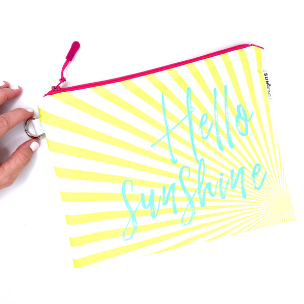 Hello Sunshine Waterproof Wet Bag - Typography Gift for Best