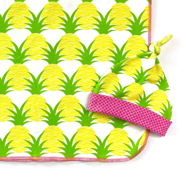 aloha pineapplea newborn baby blanket gift set