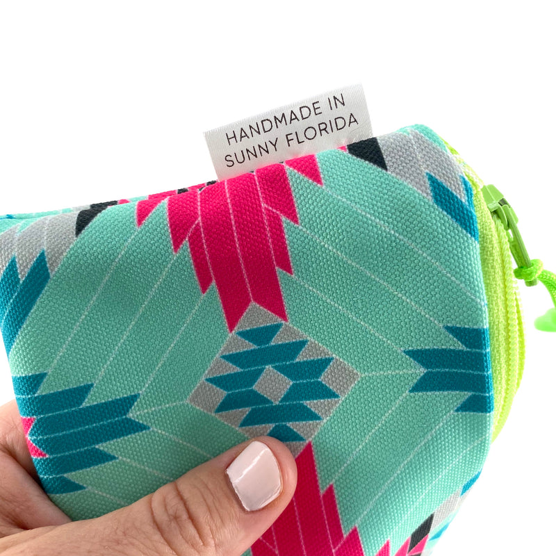 Alluring Aztec in Blue + Pink, Recycled Pencil Case