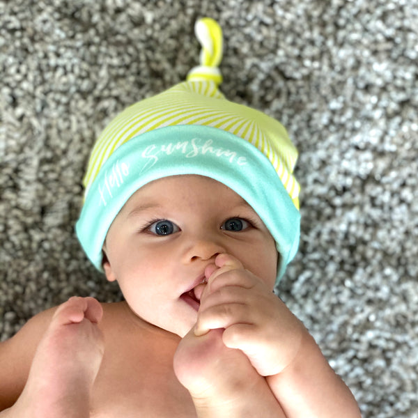 Hello Sunshine Organic Cotton Knit Baby Hat