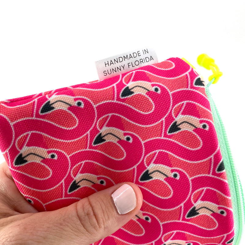 Flamingo Fun in Pink + Coral, Recycled Pencil Case