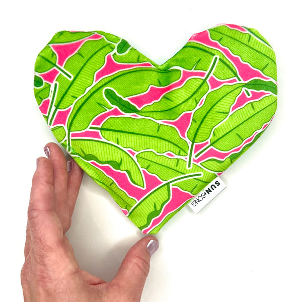 Banana Leaves in Pink + Green, Aromatherapy Weighted Eye Pillow