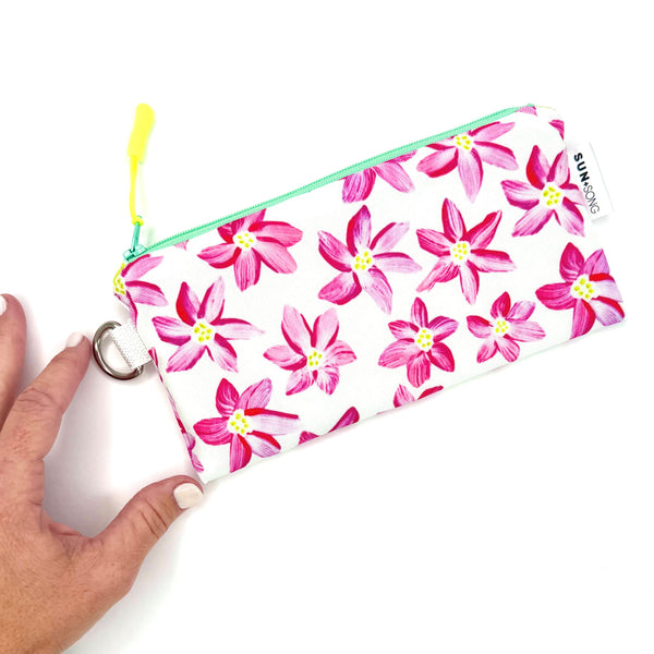 Breezy Blooms in Pink, Recycled Pencil Case