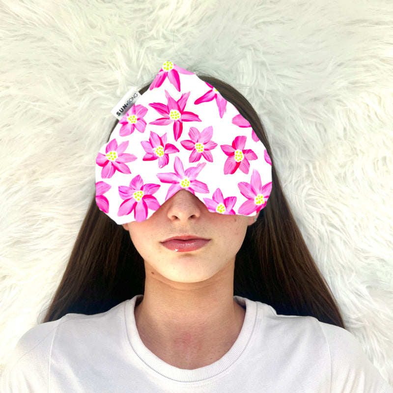 Mother's Day Special Edition - Breezy Blooms in Pink, Aromatherapy Weighted Eye Pillow