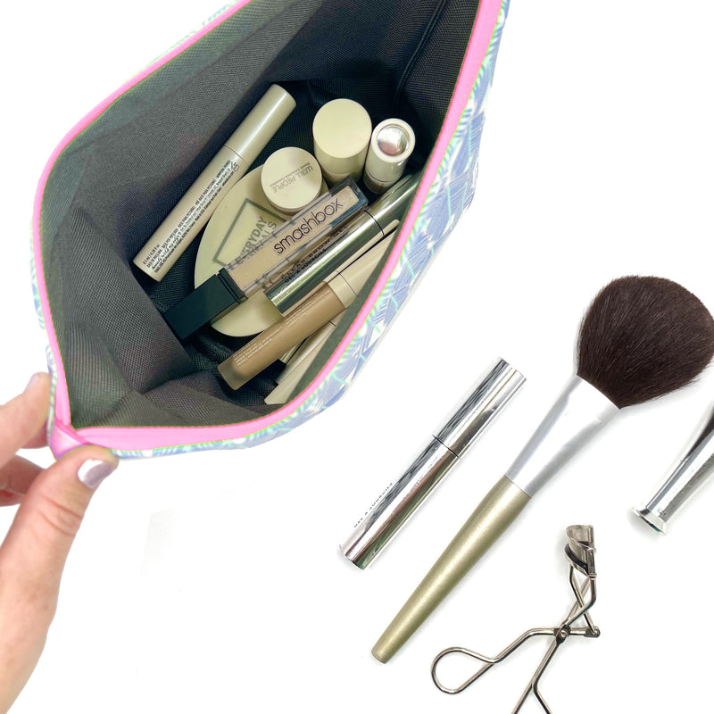 See The Forest in Blues, Water-Resistant Makeup Bag