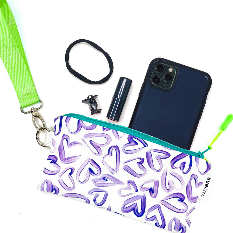Wild Hearts in Purple, Recycled Pencil Case