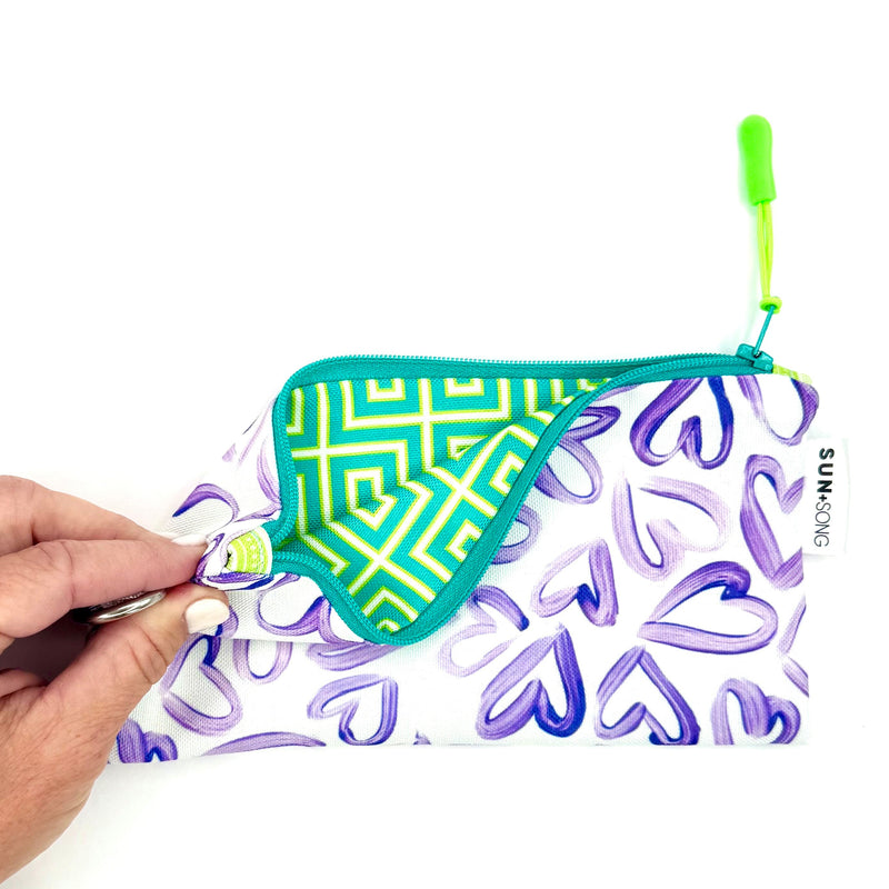 Wild Hearts in Purple, Recycled Pencil Case