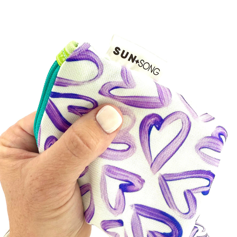 Wild Hearts in Purple, Recycled Pencil Case