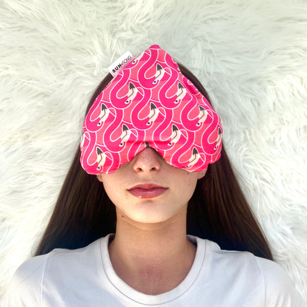 Flamingo Fun in Pink + Coral, Aromatherapy Weighted Eye Pillow