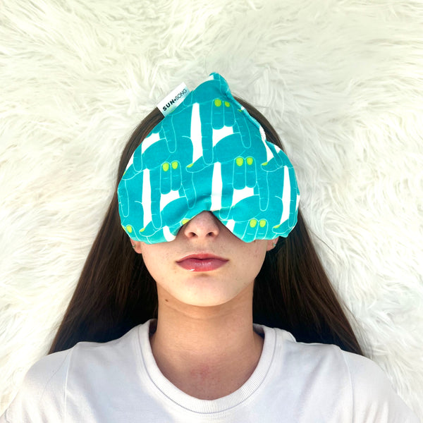 Love Signs in Blue + Green, Aromatherapy Weighted Eye Pillow