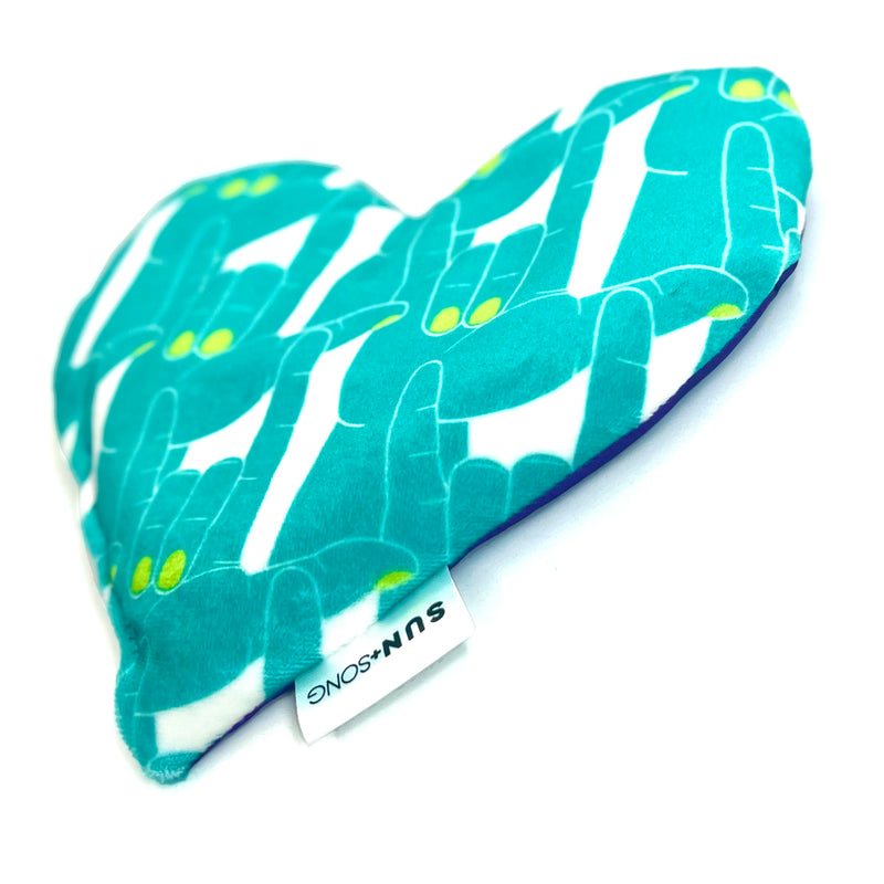 Love Signs in Blue + Green, Aromatherapy Weighted Eye Pillow