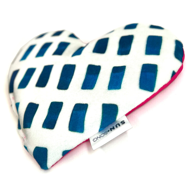 Painted Dashes in Blue + White, Aromatherapy Weighted Eye Pillow