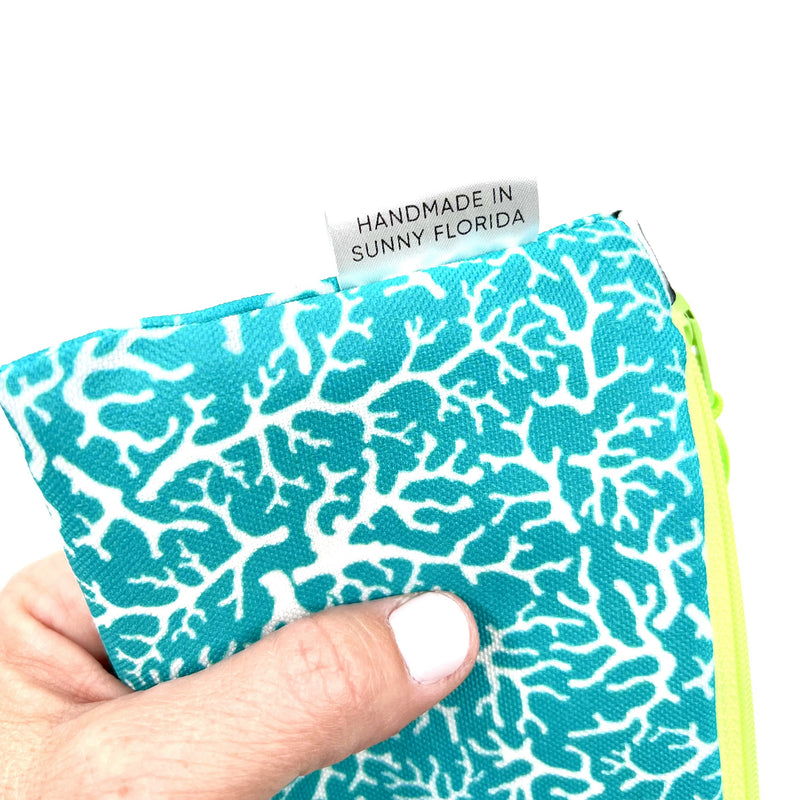Turquoise Coral Love Pencil Case