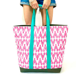 Pink Lobsters Extra Large Beach Tote
