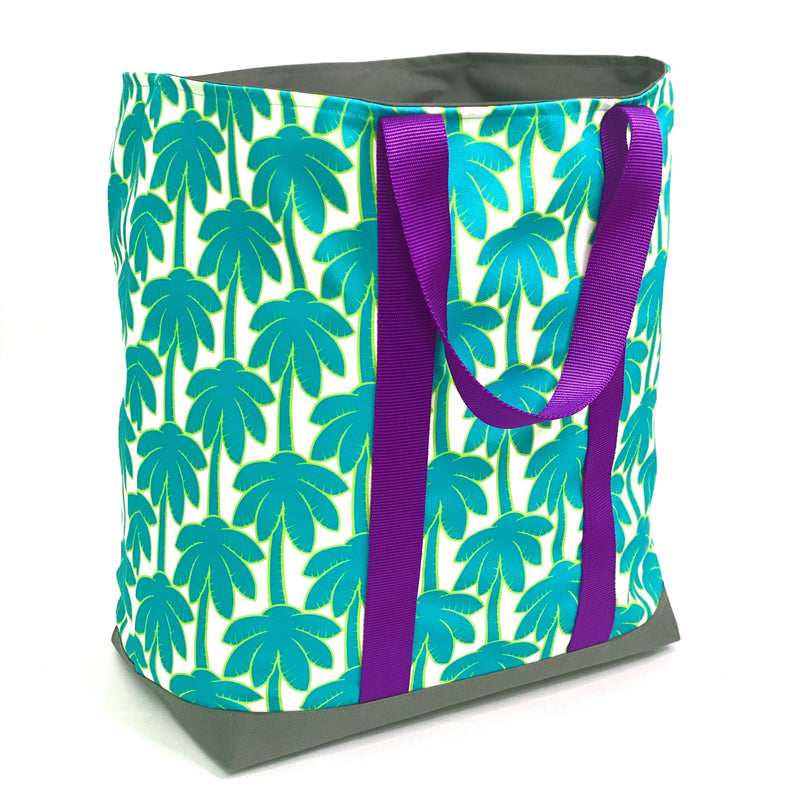 Turquoise Palm Trees Extra Large Beach Tote