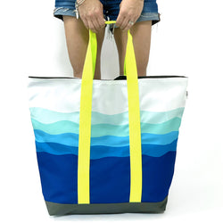 Blue Ocean Waves Extra Large Beach Tote