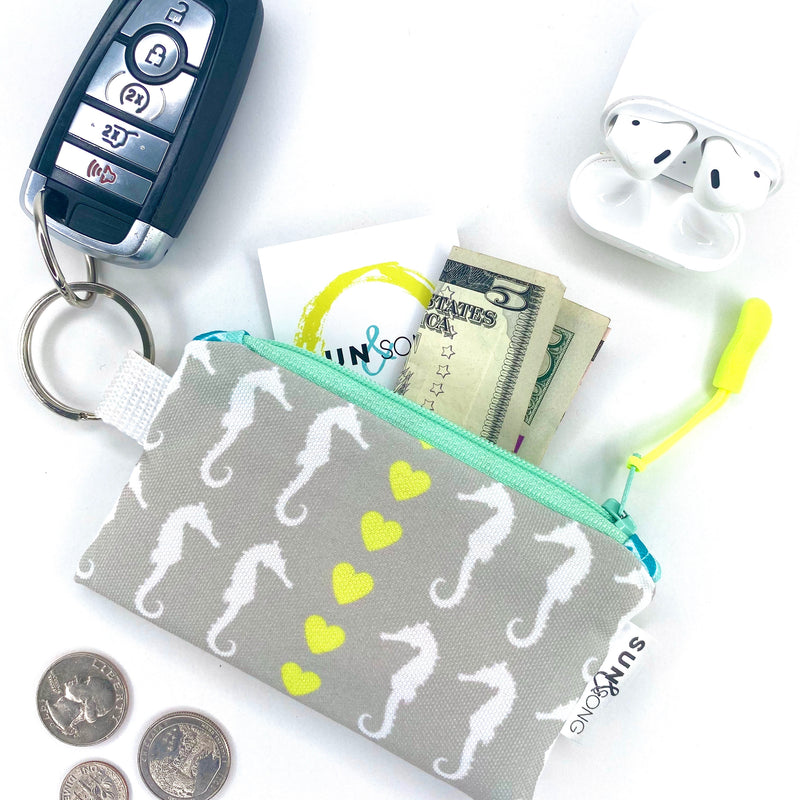 Grey Seahorse Love Key Chain Wallet