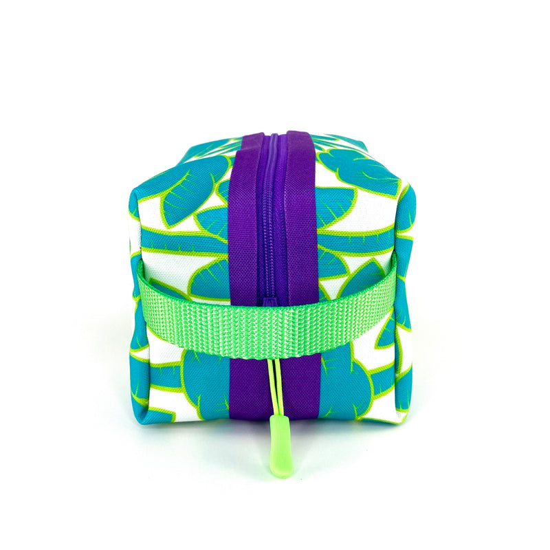Turquoise Palm Trees Boxy Toiletry Bag