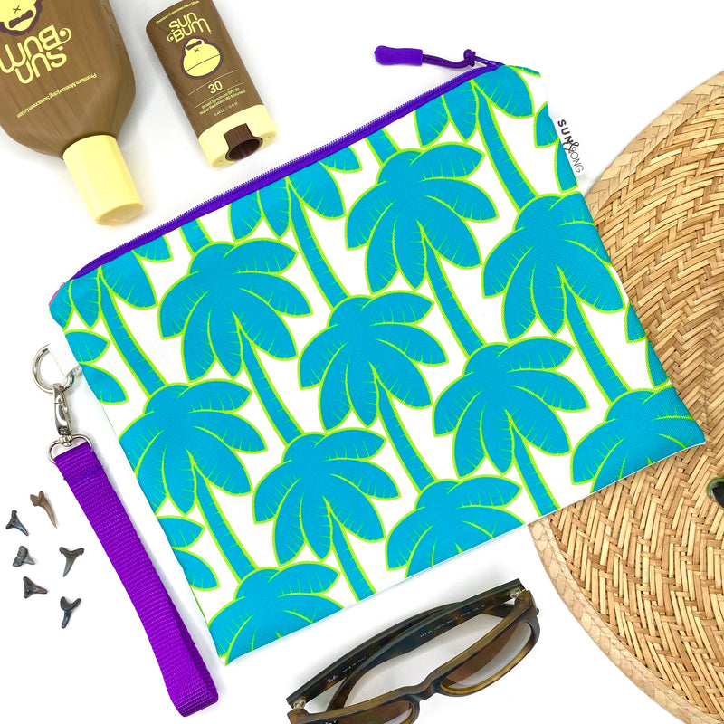 Turquoise Palm Trees Wet Bag