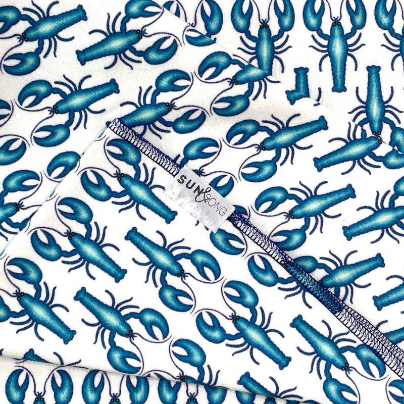 Blue Lobsters Organic Cotton Knit Swaddle Blanket & Hat Set