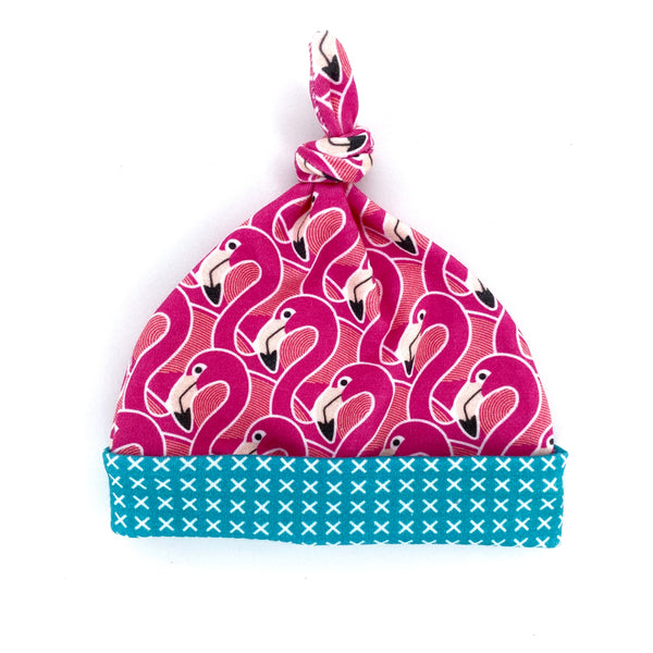 pink flamingo baby girl cotton hat