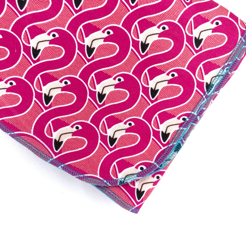 Pink Flamingo Organic Cotton Knit Swaddle Blanket & Hat Set