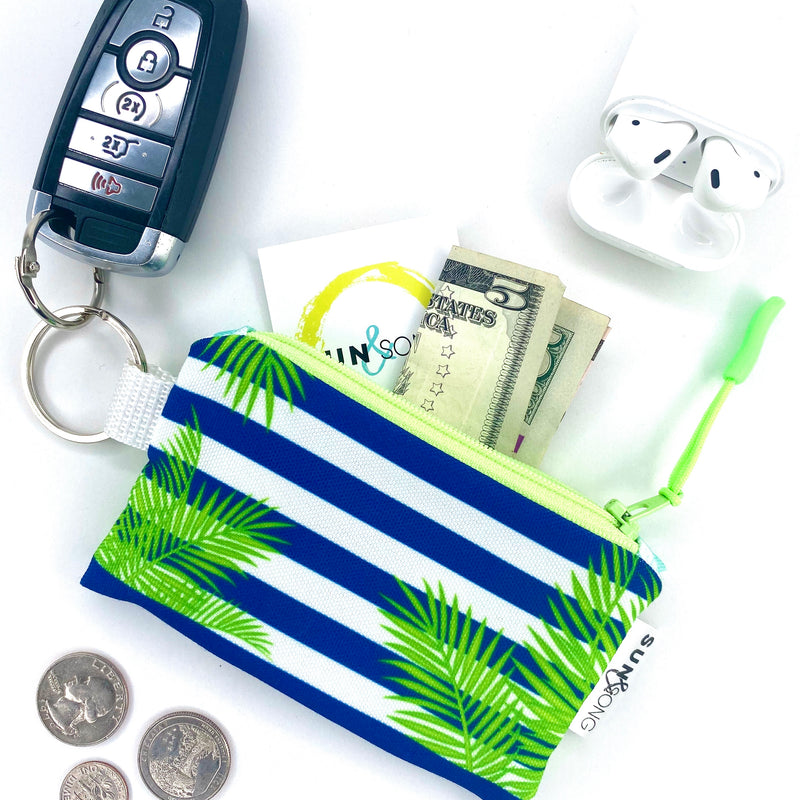 palm frond key chain wallet