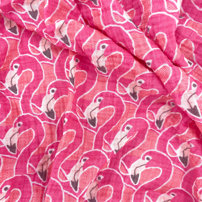 Pink Flamingo Organic Cotton Muslin Baby Blanket