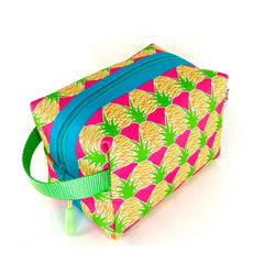 pink aloha pineapple waterproof travel accessory bag