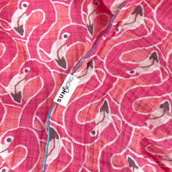 pink flamingo organic muslin baby blanket