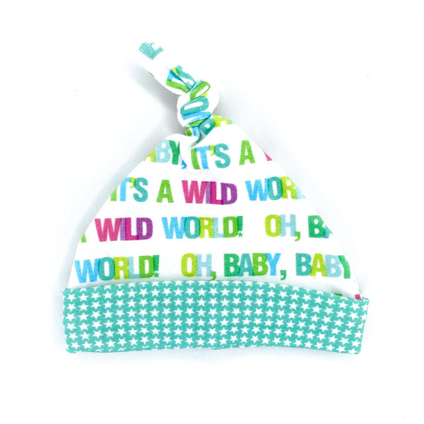wild world colorful organic cotton baby hat