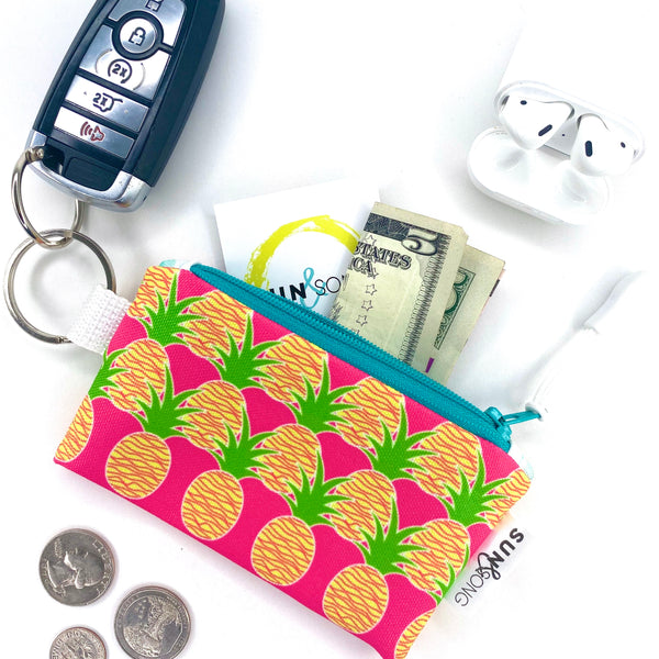 Pink Aloha Pineapples Key Chain Wallet