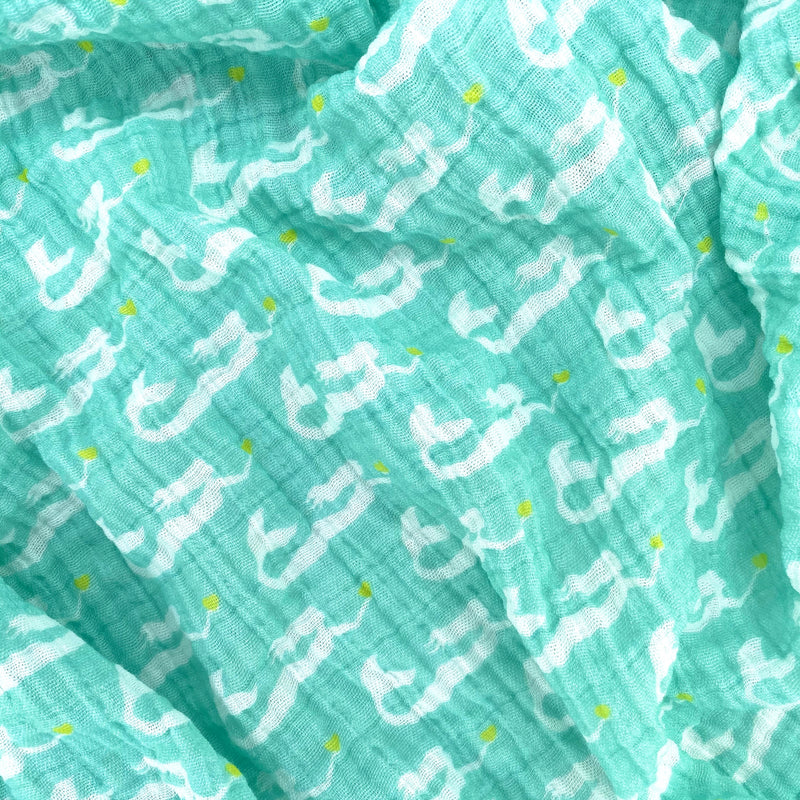 Aqua Mermaids Organic Cotton Muslin Baby Blanket